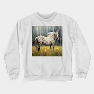 portrait of a bay horse Crewneck Sweatshirt